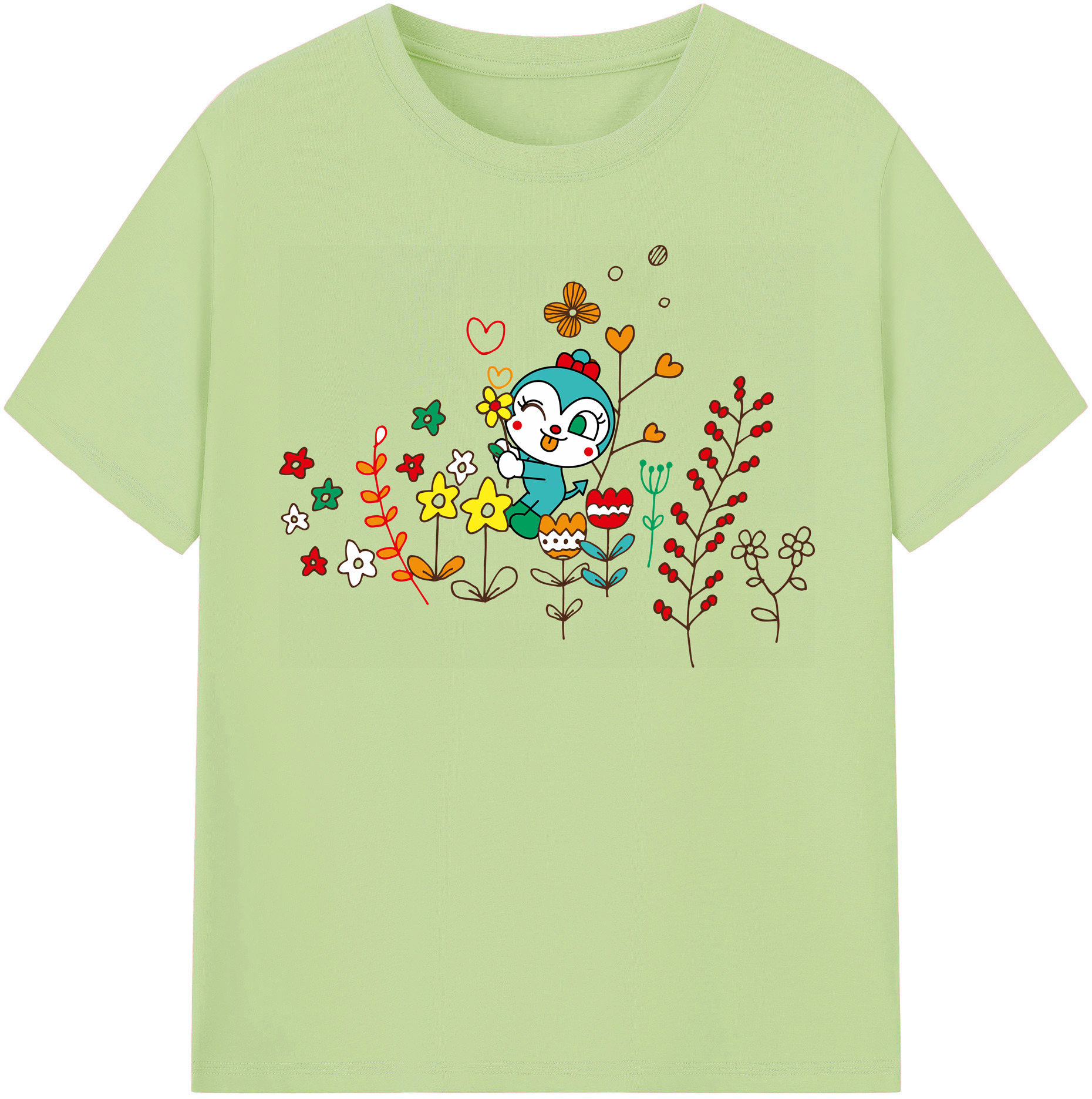 （画像用） アンパンマン Anpanman 綿100％半袖Tシャツ（フロントプリント）